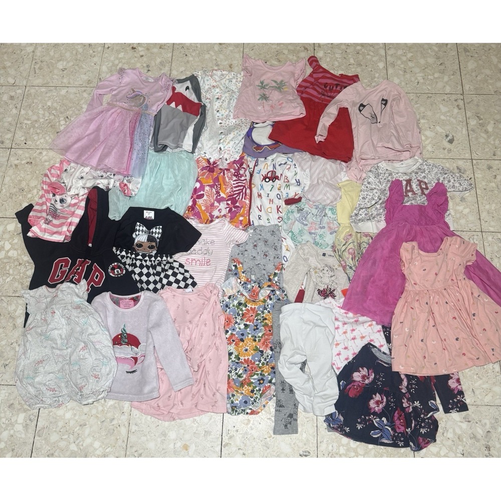 Baby Girl 1-3 Years Clothes Lot Of Various Mixed Brands Dresses Shirts